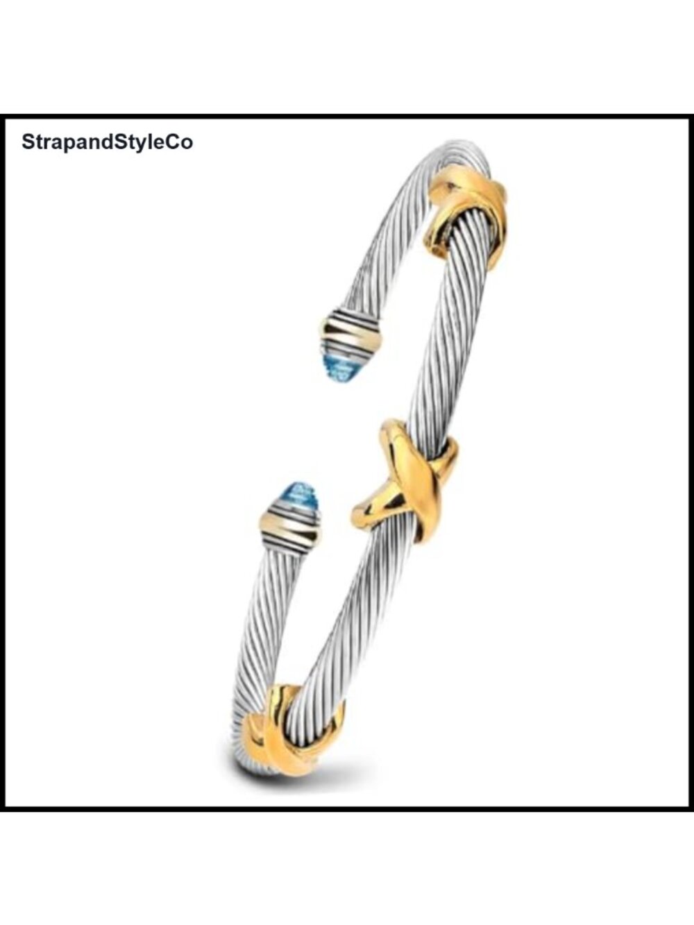 Stainless Steel Twisted Cable Cuff Bracelet Women's Fashion Jewelry Gift
